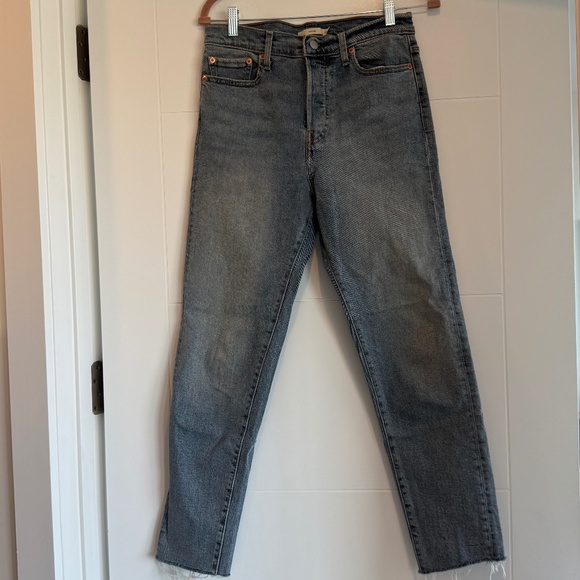 Levi's Denim - Levi's Wedgie High Rise Waisted Straight Jeans Medium Blue Wash Size 29